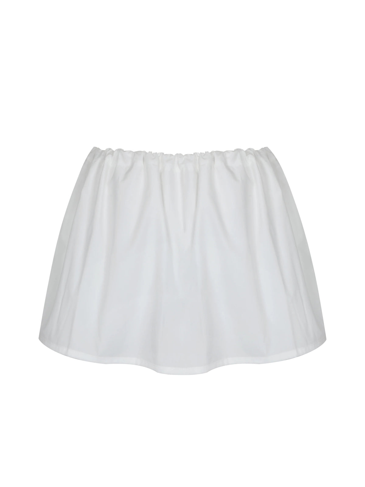 Wavie White Cotton Poplin Adjustable Tie Skort