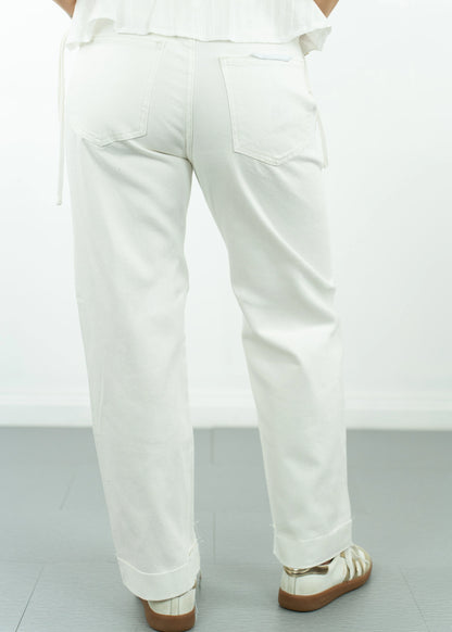 Kacey Boyfriend Jean Optic White