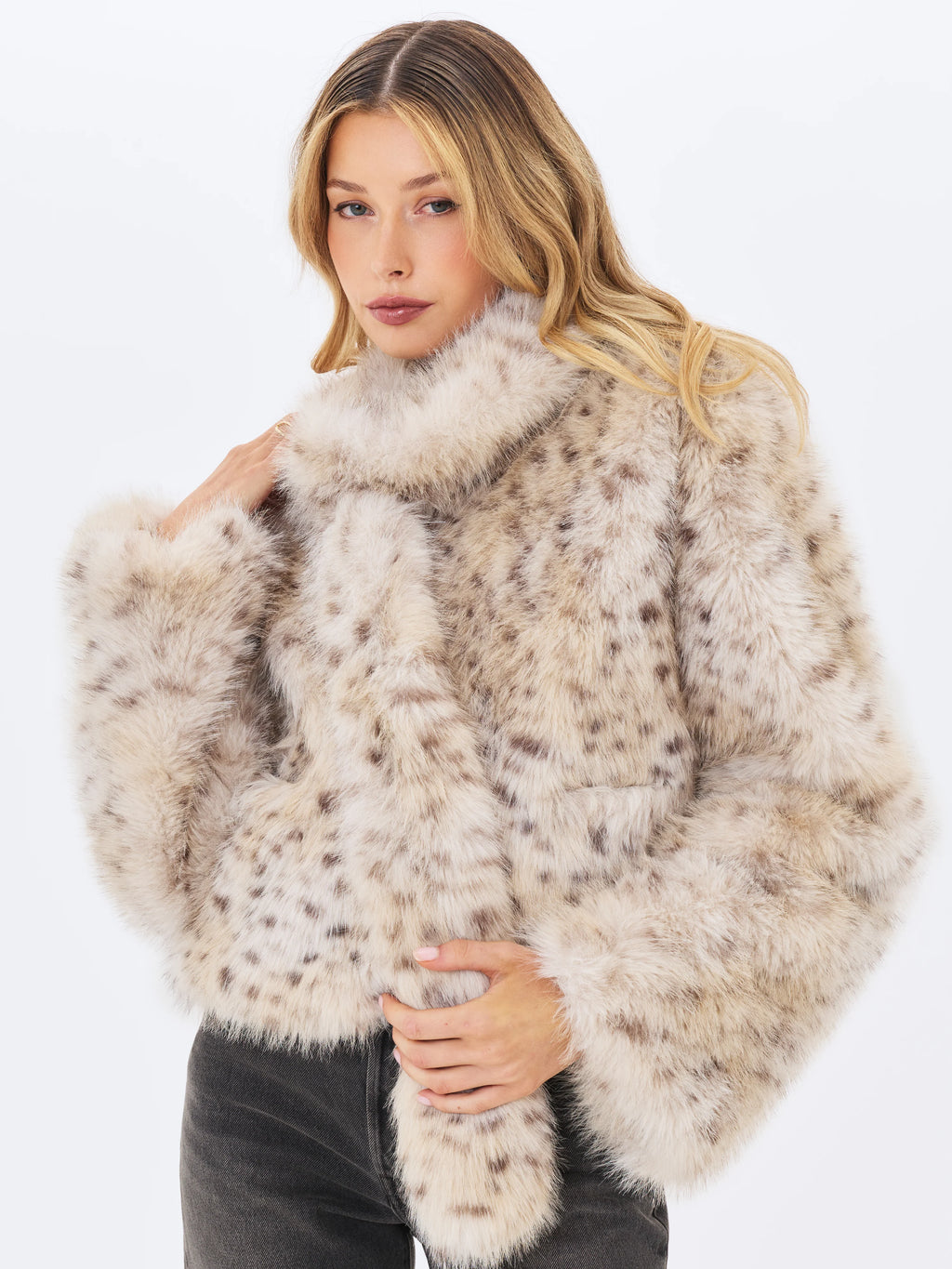 Marcy Faux Cheetah Fur Scarf