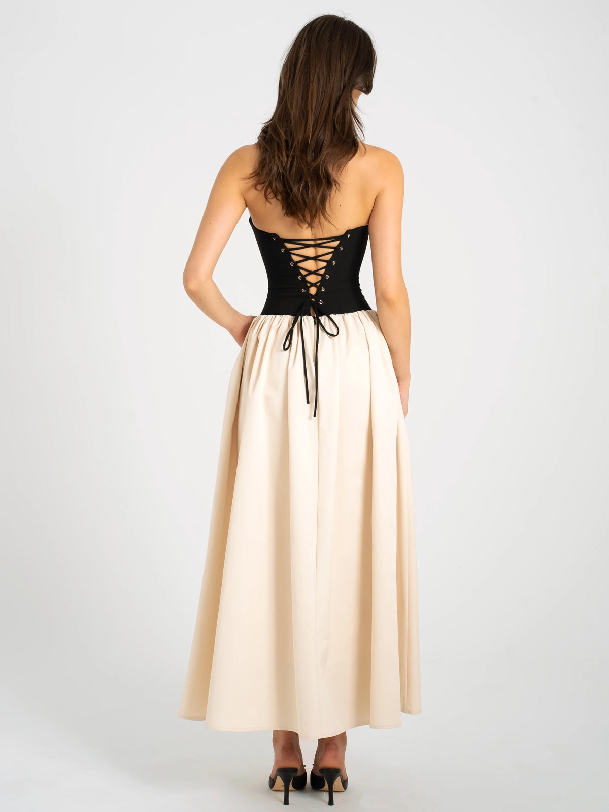 Sana Sweetheart Lace up Back Drop Waist Maxi Dress Archive Sale