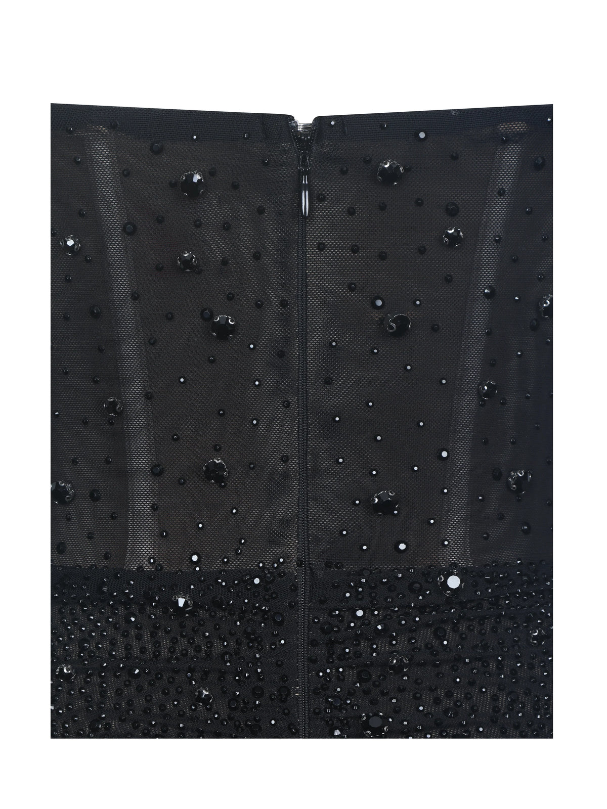 Fatima Black Crystal Sleeveless Corset Mermaid Maxi Dress