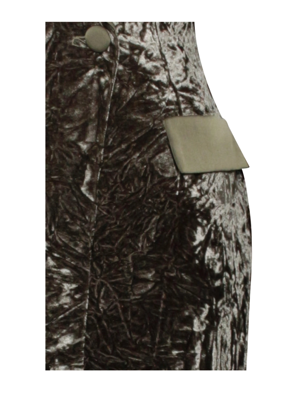 Willow Green Glossy Velvet High Slit Blazer Gown Archive Sale