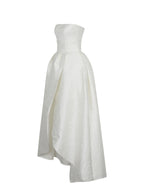 Tomika Ivory Jacquard Dipped Hem Wedding Gown