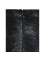 Gardenia Black Leather Midi Sweetheart Halter Flared Dress