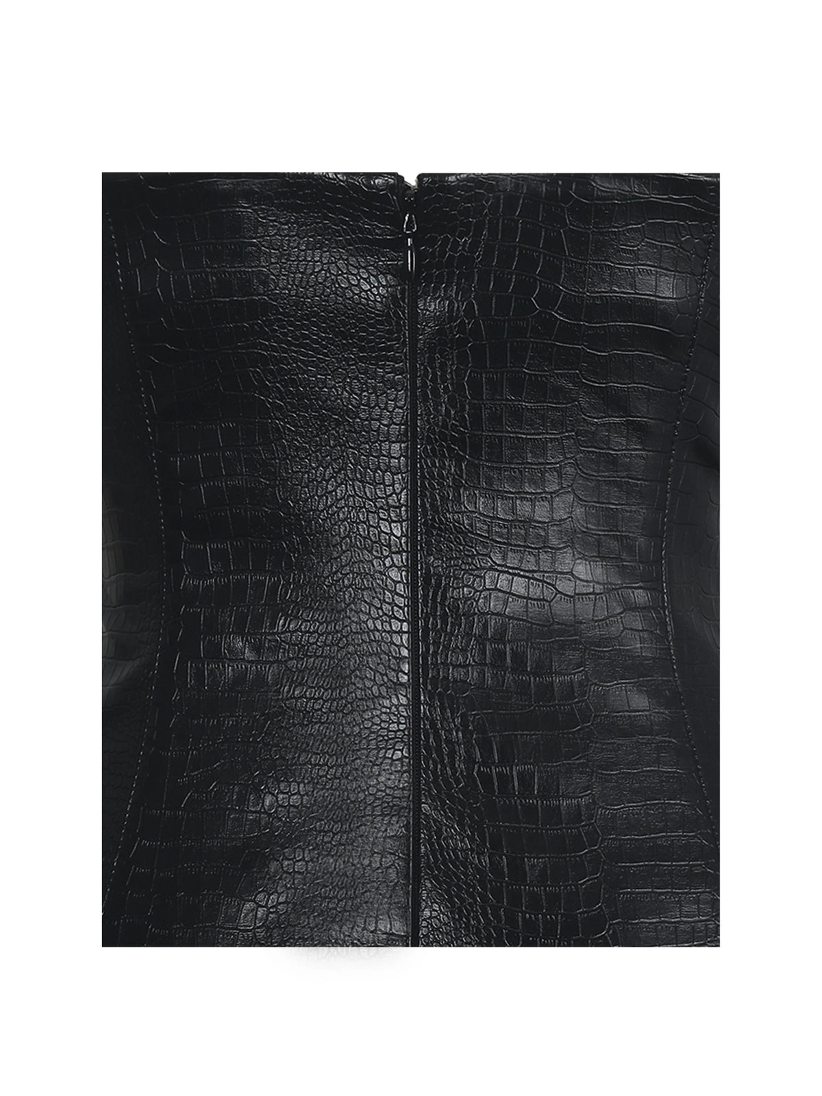 Gardenia Black Leather Midi Sweetheart Halter Flared Dress