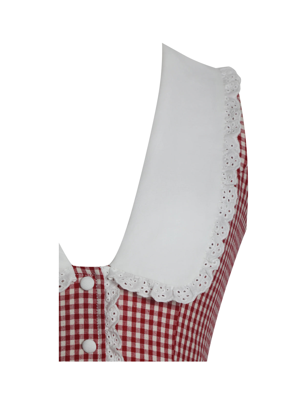 Nala Red Cotton Gingham Peterpan Collar Mini Dress