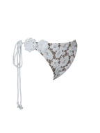 Lela White Floral Crochet Side Tie Bikini Bottom