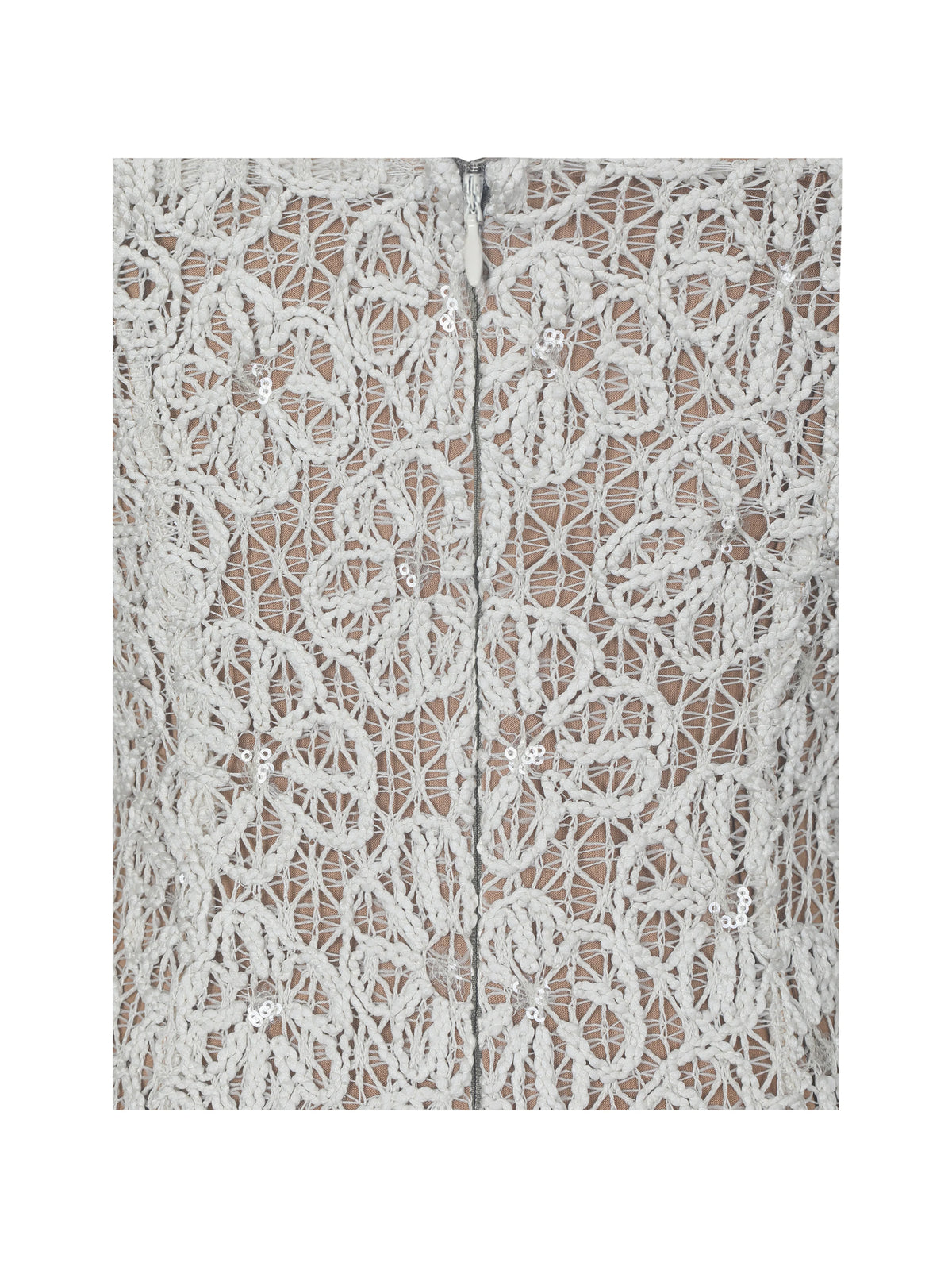 Taliyah Cream Braided Strap Chunky Lace Mini Dress