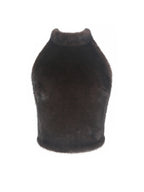 Xeriah Espresso Faux Mink Fur Backless Halter Top