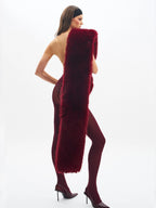 Jazmin Burgundy Multi wear Faux Fur Scarf