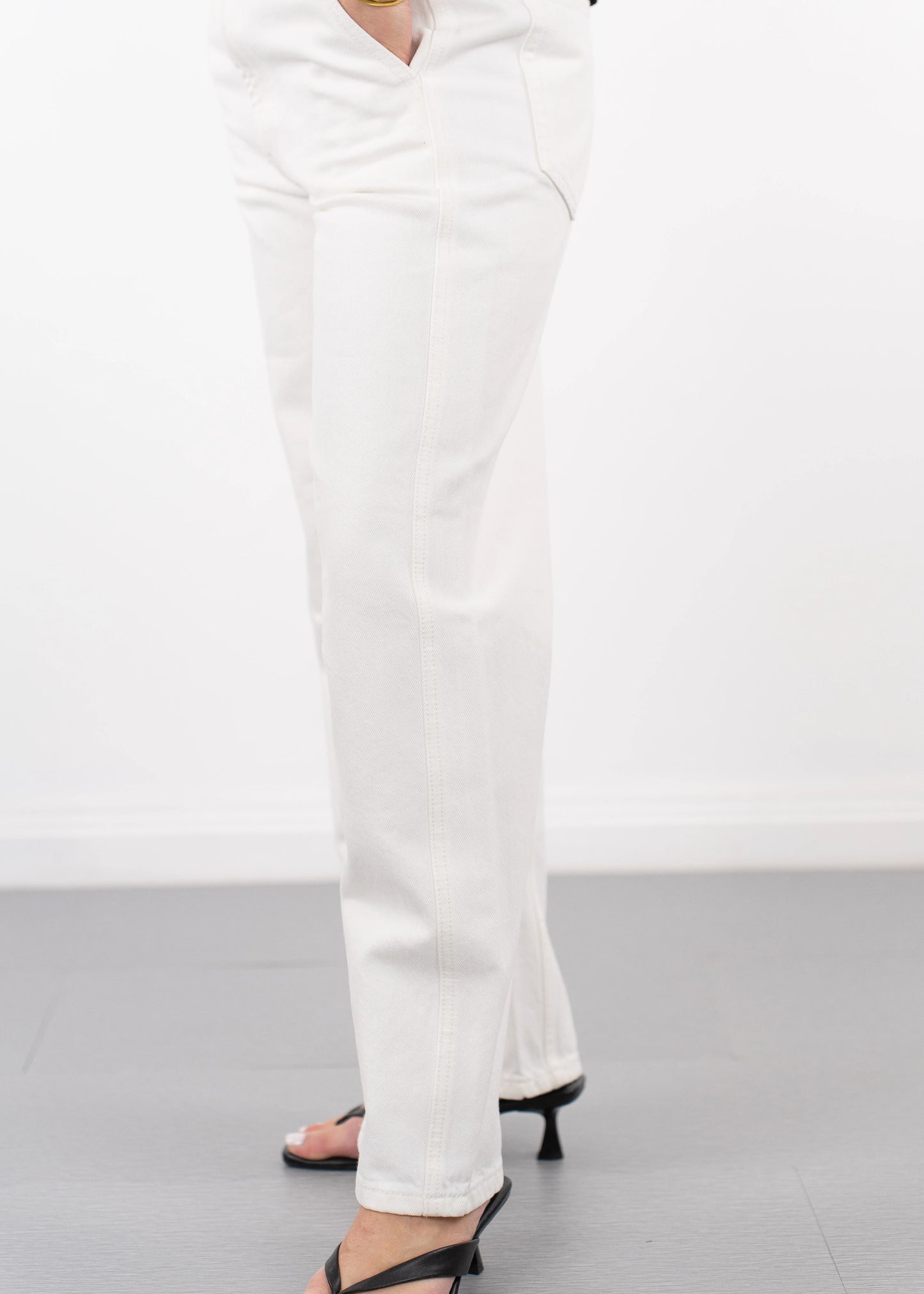 Pistola Beau Seamed Crescent Leg in Paper White
