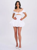 Umika White Bubble Hem Mini Dress Archive Sale