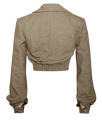 Bailee Vintage Cropped Twill Wool Blend Blazer Jacket Archive Sale