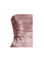 Willette Deep Rose Satin Strapless Gathered Maxi Dress