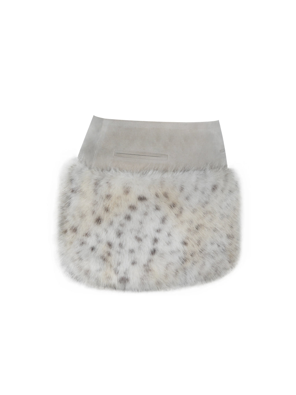 Sariah Tan Suede Cheetah Low Waisted Micro Skirt