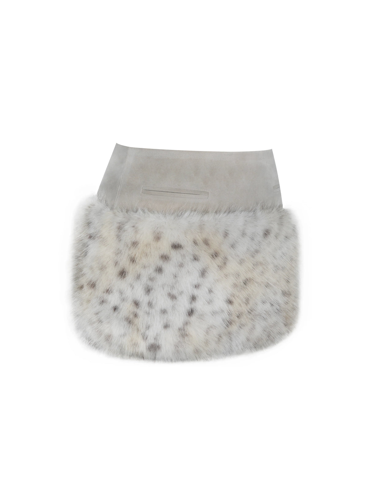 Sariah Tan Suede Cheetah Low Waisted Micro Skirt