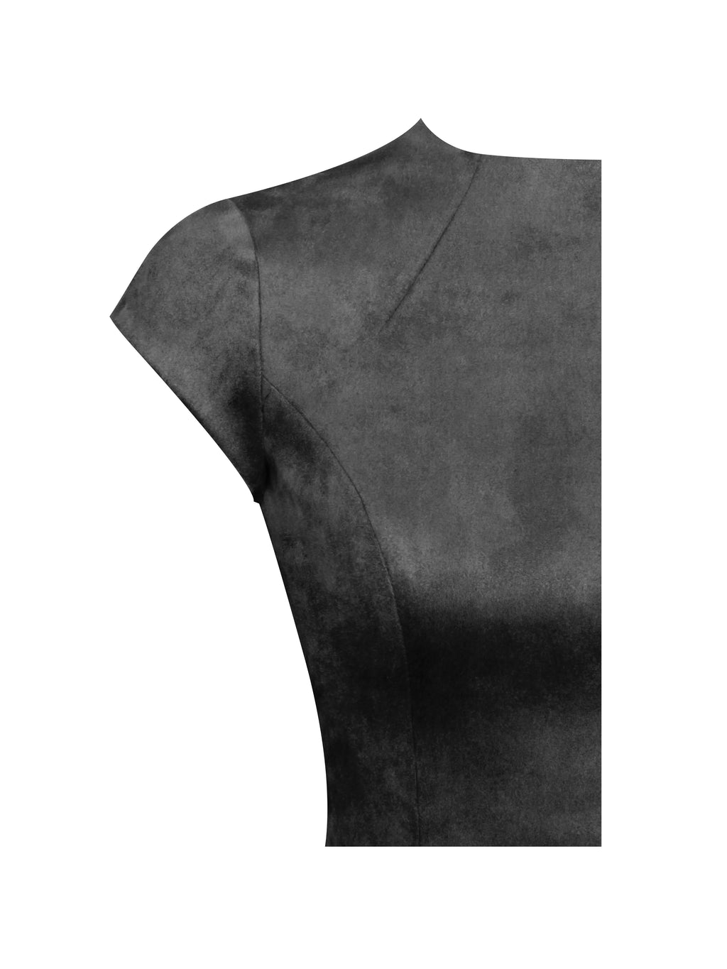 Jacqueline Backless Black Mini Puffy Suede Dress Archive Sale