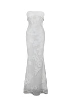 Raphaela White Floral Strapless Mermaid Wedding Dress