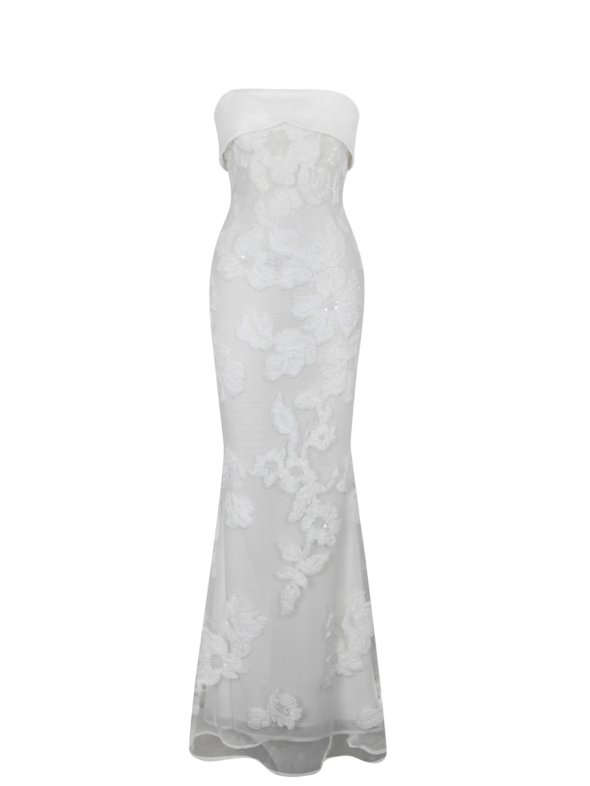 Raphaela White Floral Strapless Mermaid Wedding Dress