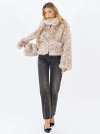 Margot Faux Cheetah Fur Jacket with Pockets