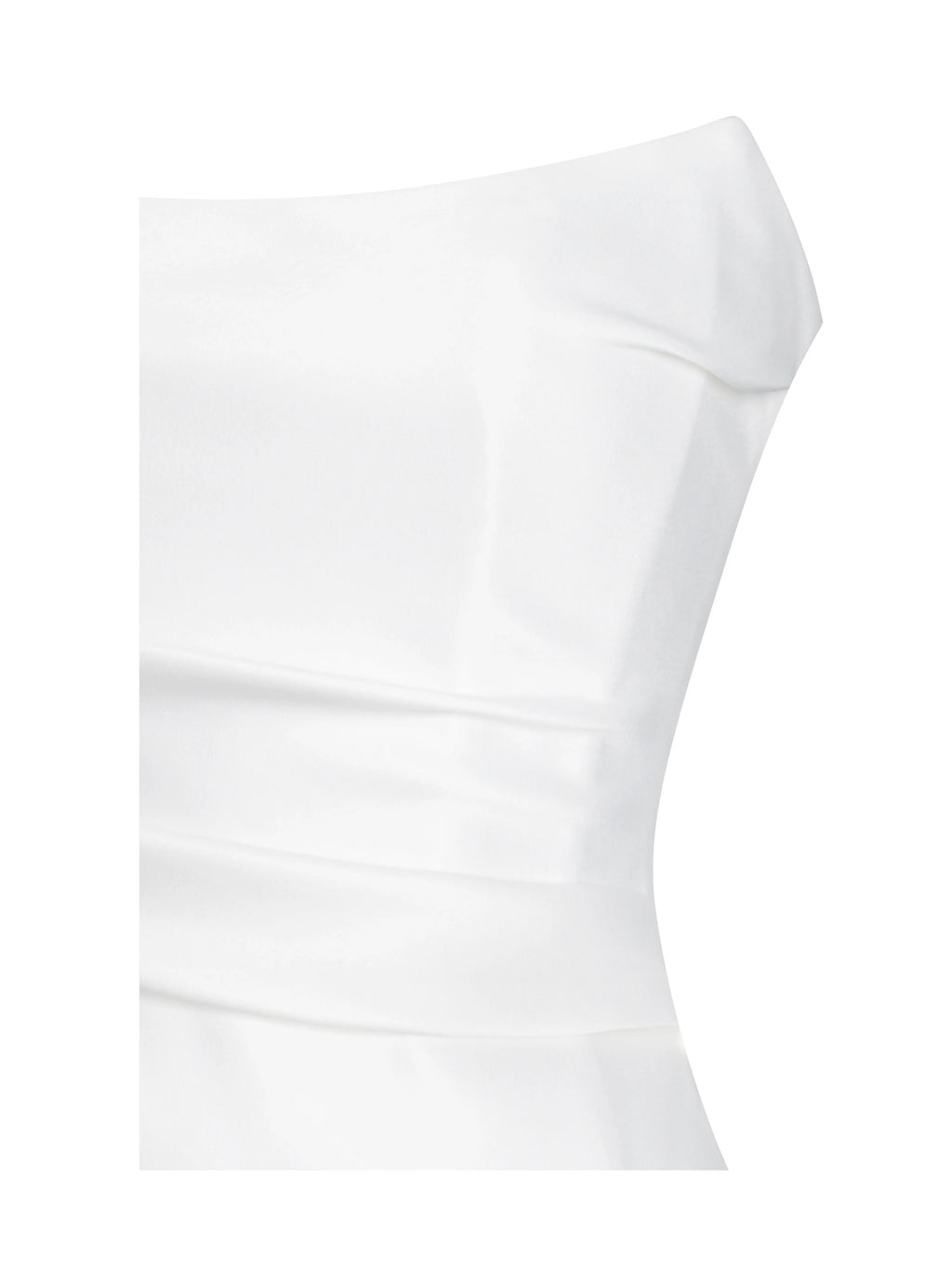 Umay White Drop Waist Satin Corset Bridal Gown