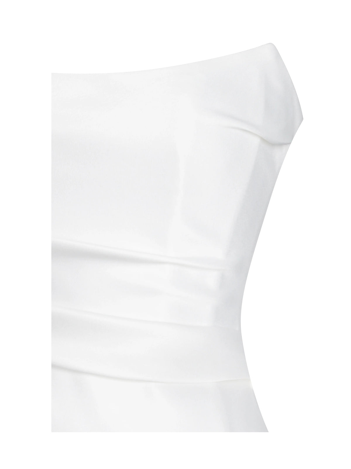 Umay White Drop Waist Satin Corset Bridal Gown