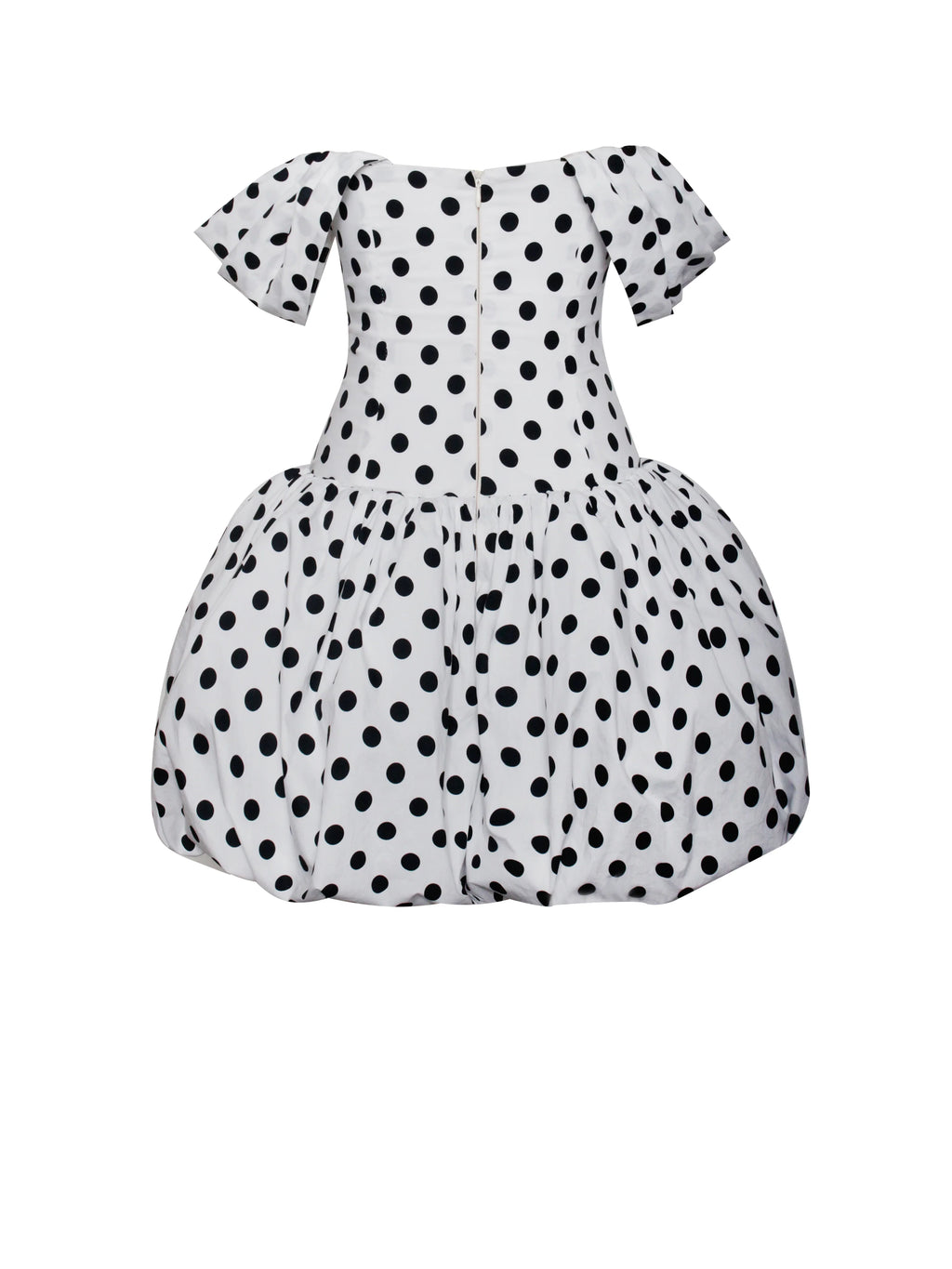 Umika Polka Dot Cotton Poplin Bubble Hem Mini Dress