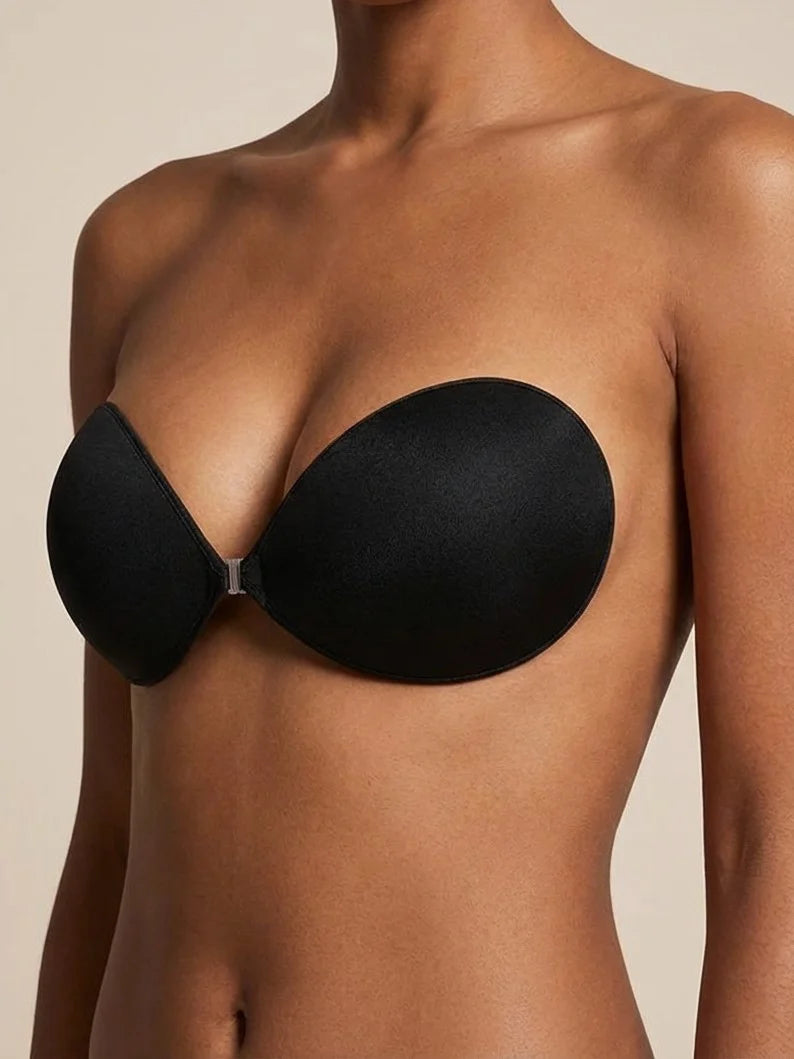 Miss Circle Black Invisible Push up Adhesive Bra