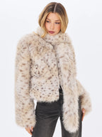Margot Faux Cheetah Fur Jacket with Pockets