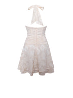 Quintana Jacquard Textured Slit Halter Mini Dress Archive Sale