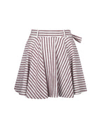 Xolani Red White Striped Linen Mini Skirt