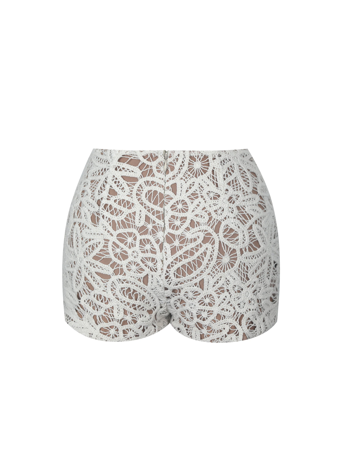 Rosanne Cream Cotton Crochet Shorts