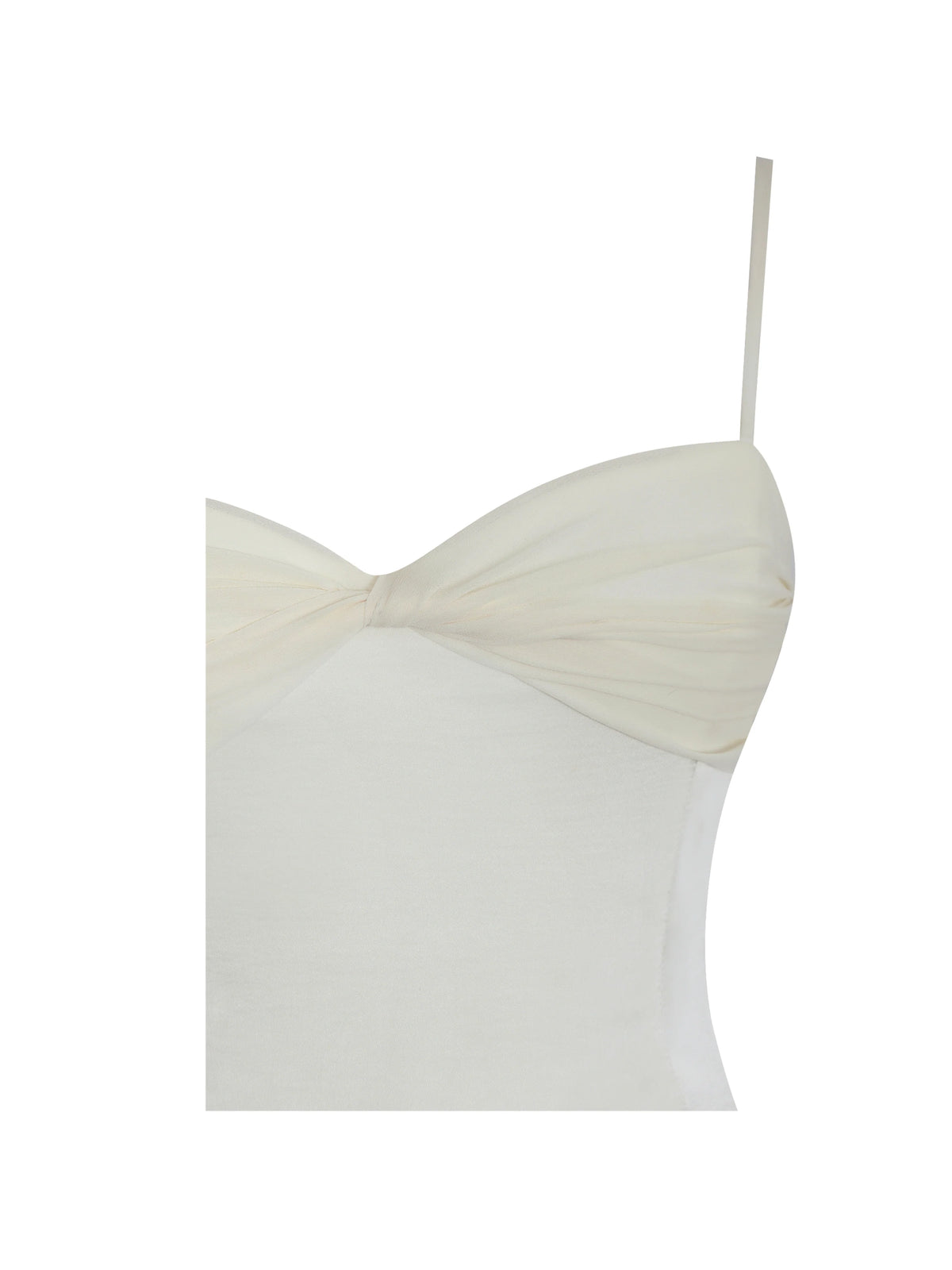 Yvonne Ivory Satin Asymmetrical Ruched Mini Dress