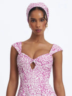 Jocie Mauve Cheetah Print Linen Head Scarf