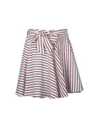 Xolani Red White Striped Linen Mini Skirt