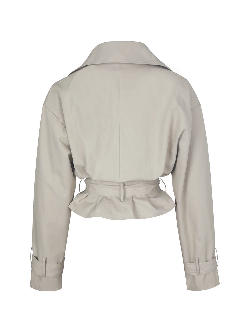 Zuly Tan Cotton Gabardine Mini Trench Jacket