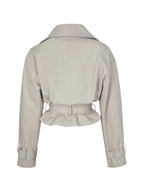Zuly Tan Cotton Gabardine Mini Trench Jacket