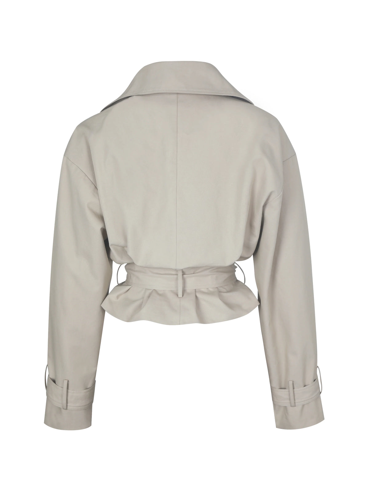 Zuly Tan Cotton Gabardine Mini Trench Jacket