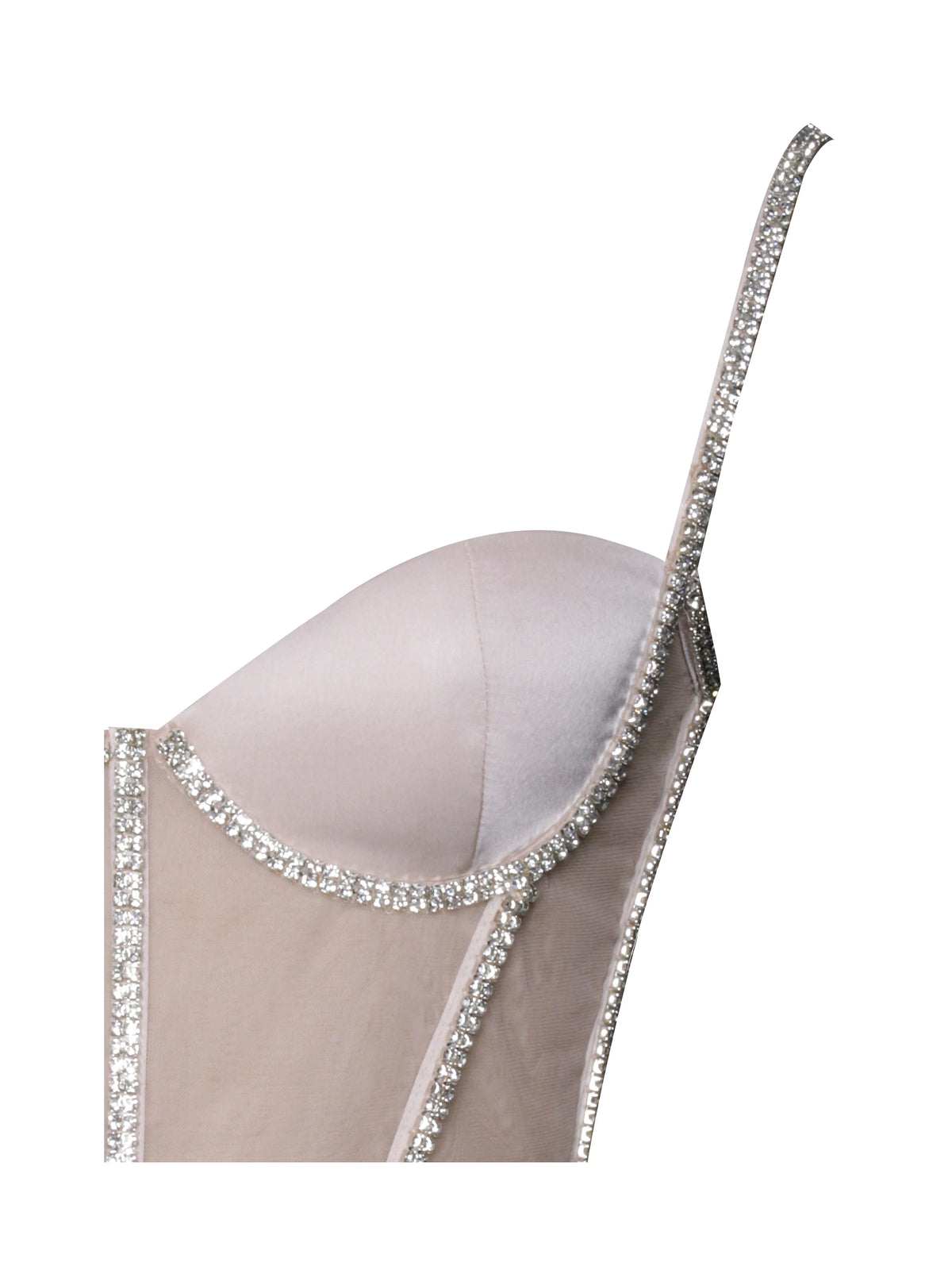 Cadence Champagne Satin Crystal Embellished Corset DressArchive Sale