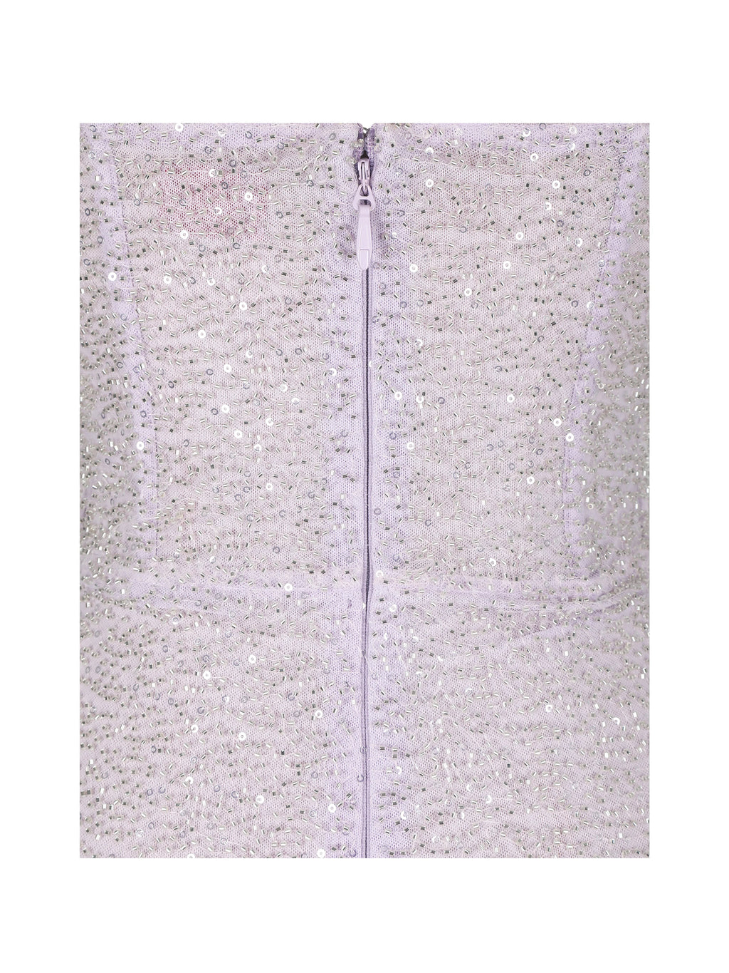 Raylee Lilac Beaded Mesh Strapless Sheath Maxi Dress