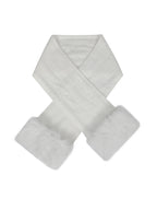 Selma White Wool Blend Ribbed Knit Scarf