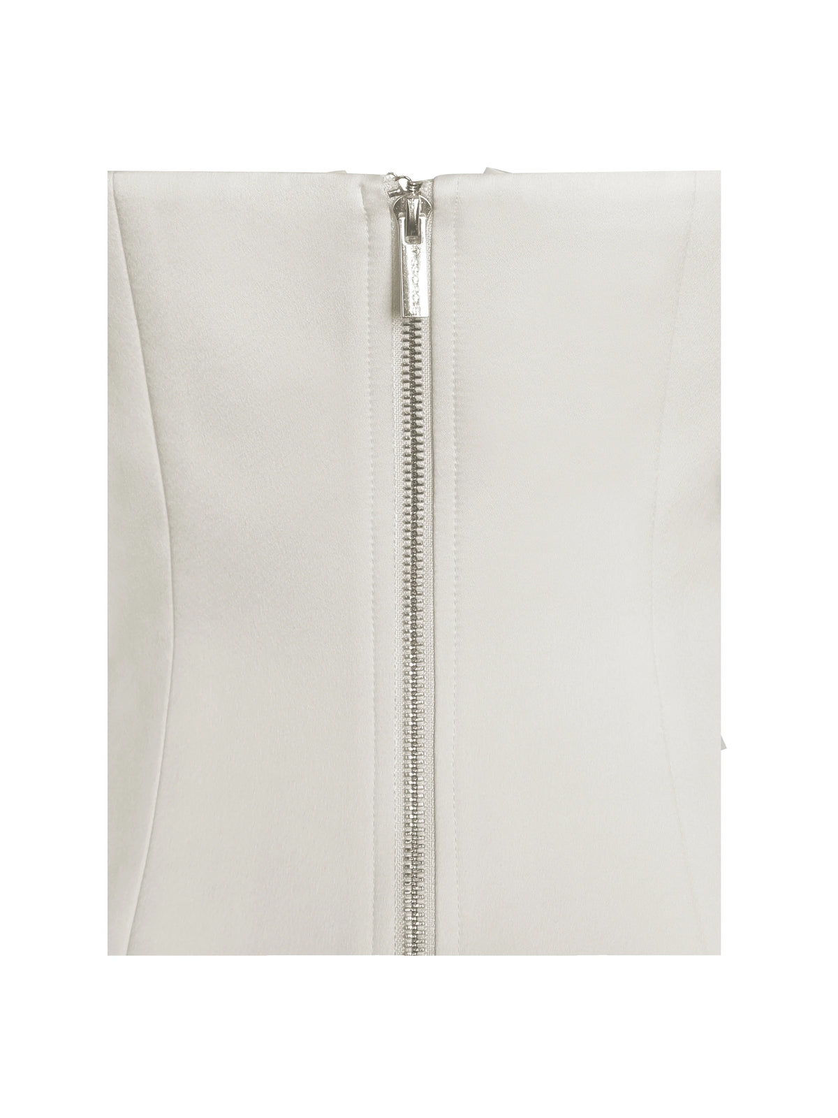 Yani Ivory Asymmetrical Lapel Sleeveless Peplum Top