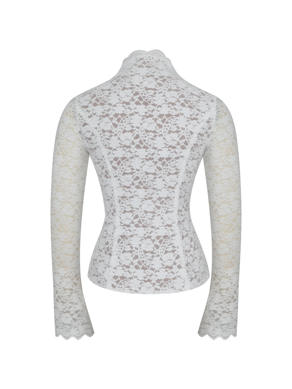 Prynn White Brushed Lace Front Tie Top