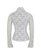 Prynn White Brushed Lace Front Tie Top