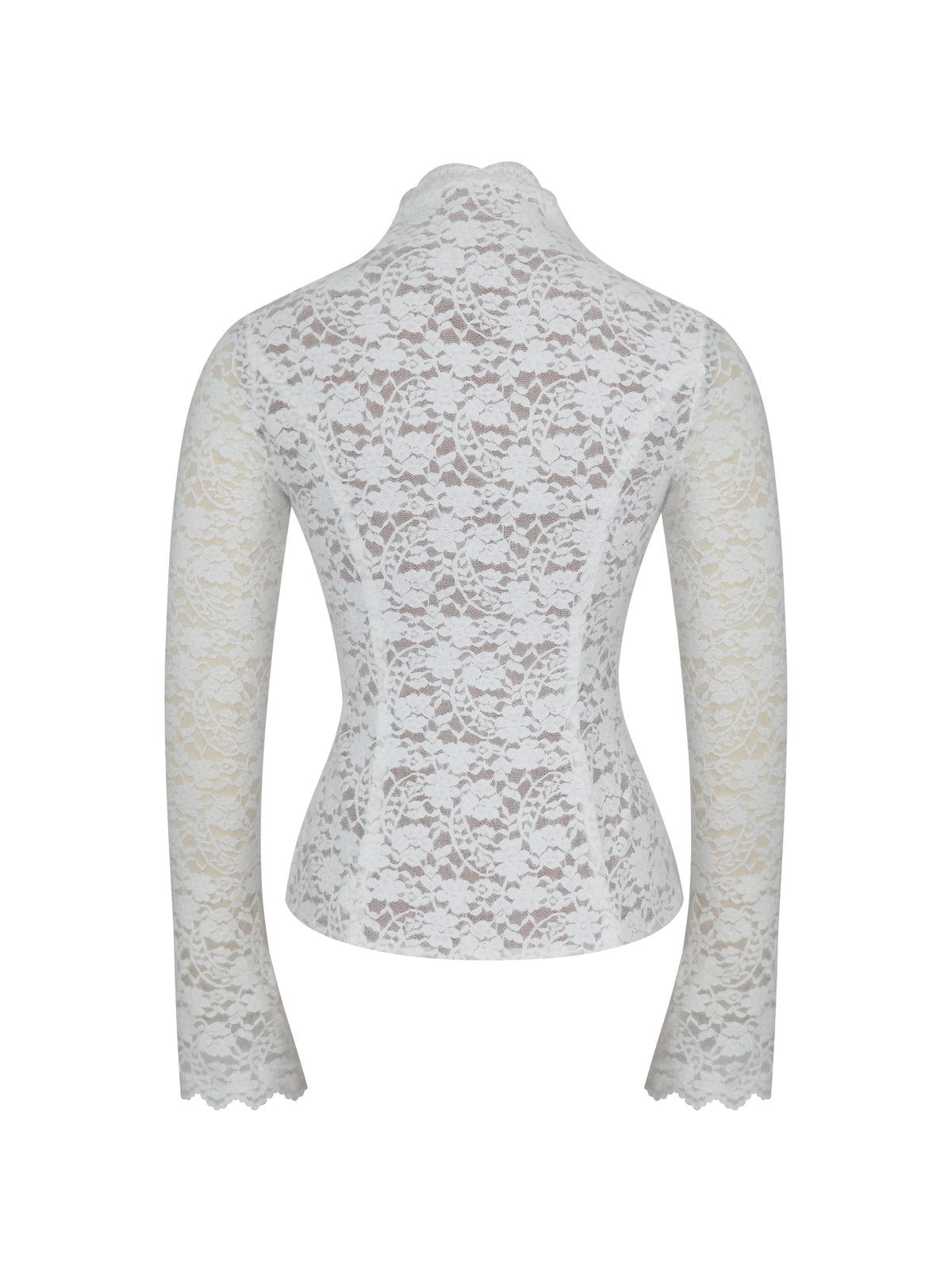 Prynn White Brushed Lace Front Tie Top