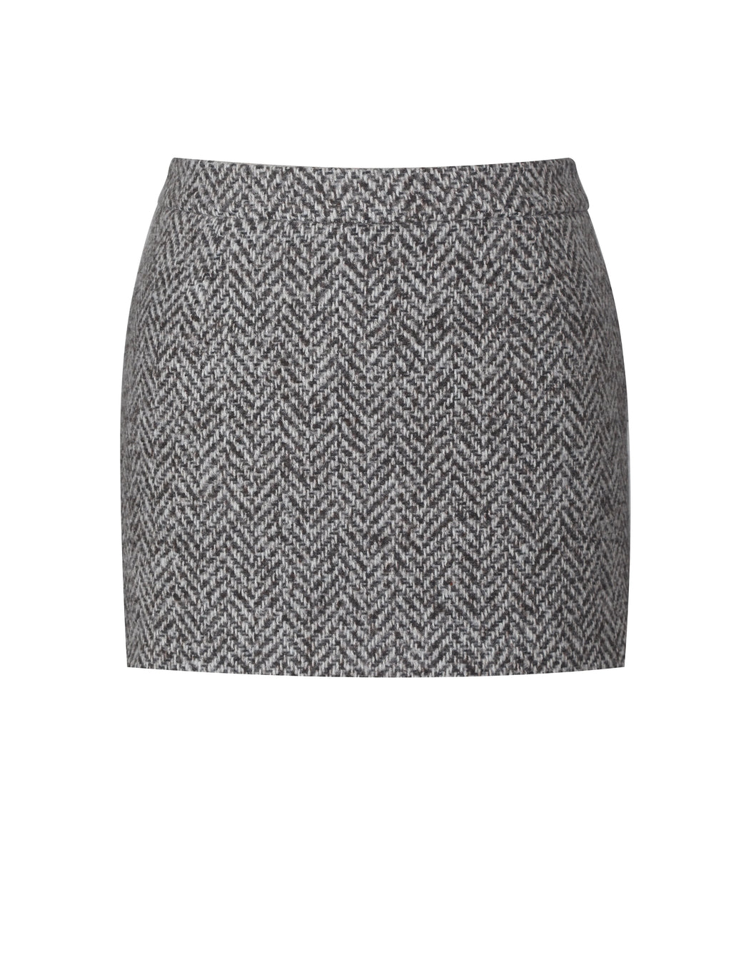 Sandra Brown White Herringbone Mini Skirt