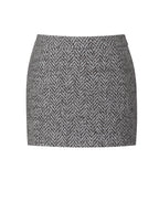 Sandra Brown White Herringbone Mini Skirt