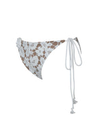 Lela White Floral Crochet Side Tie Bikini Bottom
