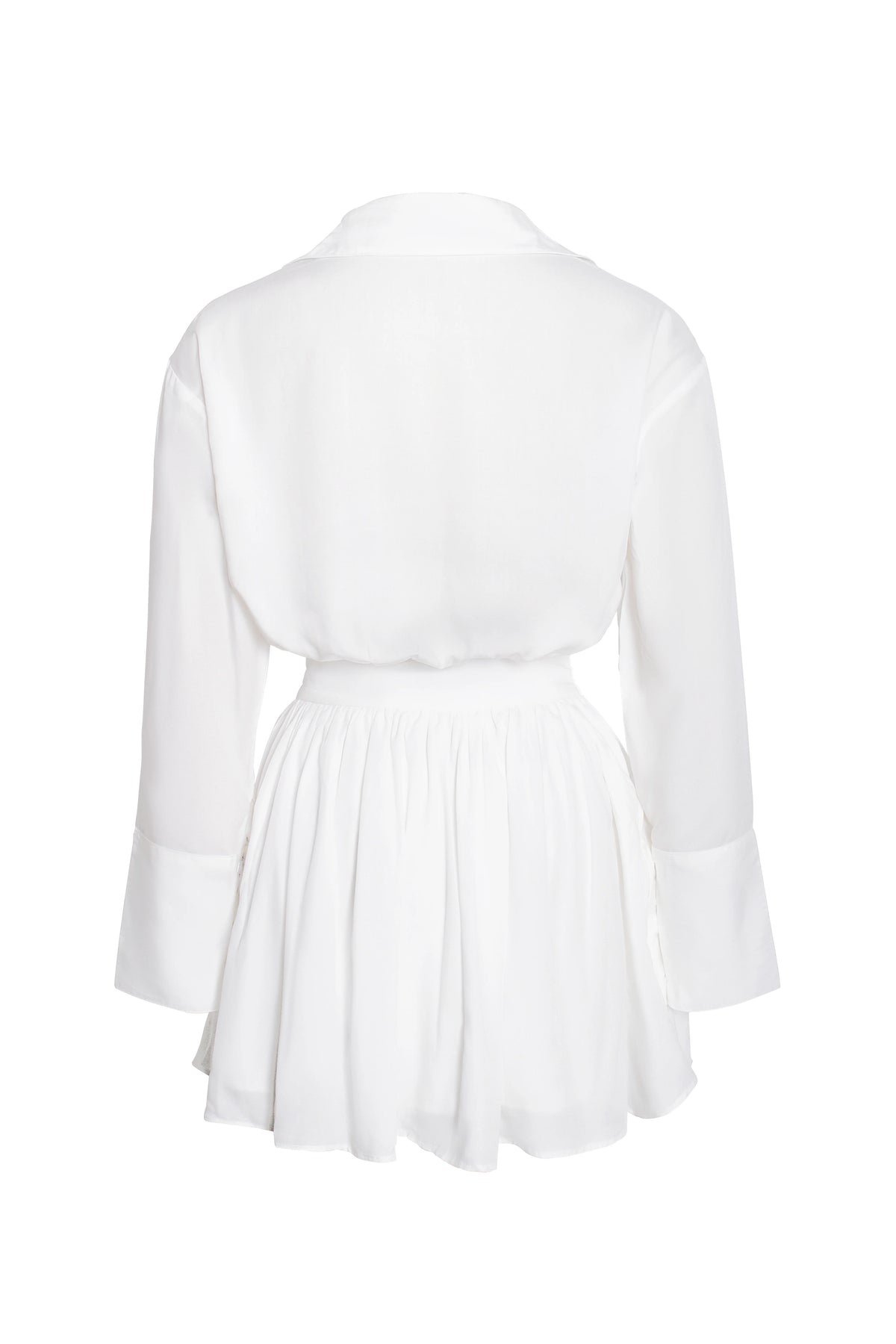 Jamila White Lyocell Embroidered Shirt Mini Dress