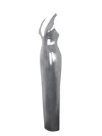 Valeska Silver Foil Plunging Sheath Maxi Dress